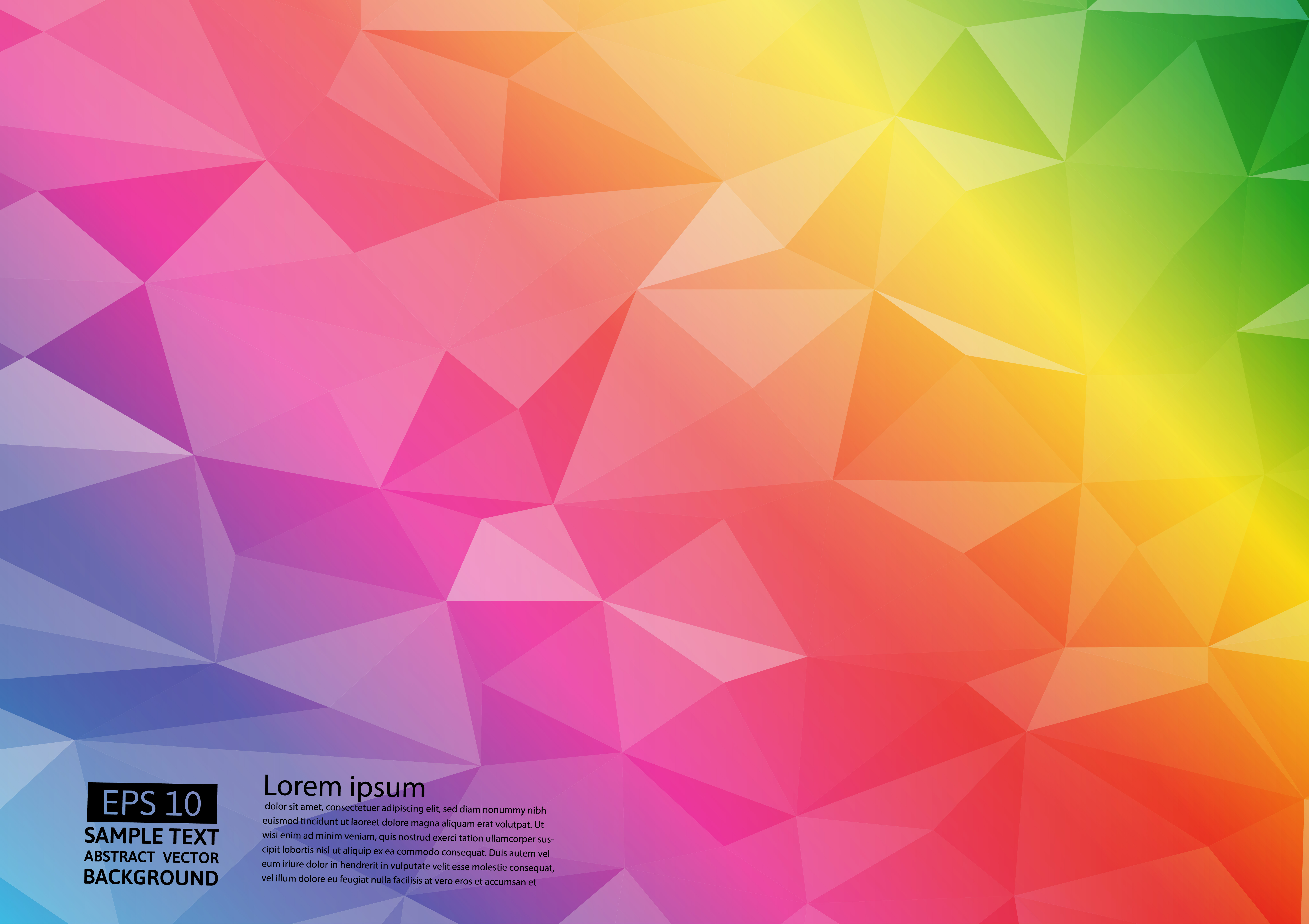 Rainbow color geometric triangular gradient illustration 