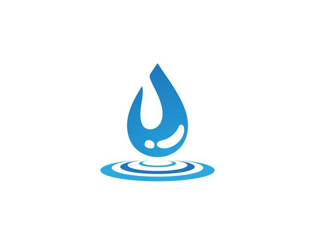 Diseño del ejemplo del vector de la plantilla del logotipo del descenso del agua