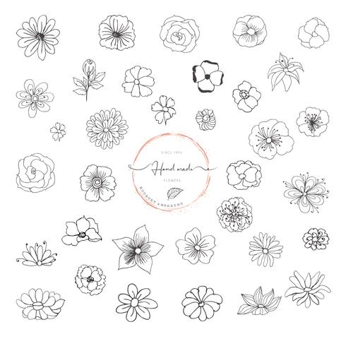 Hand Drawn Leaf Wreath Logo Design vector