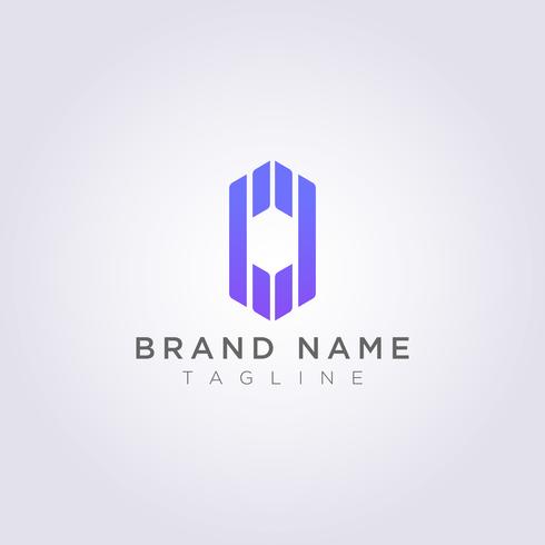 Abstract polygon shaped logo design extends up and down for your Business or Brand vector