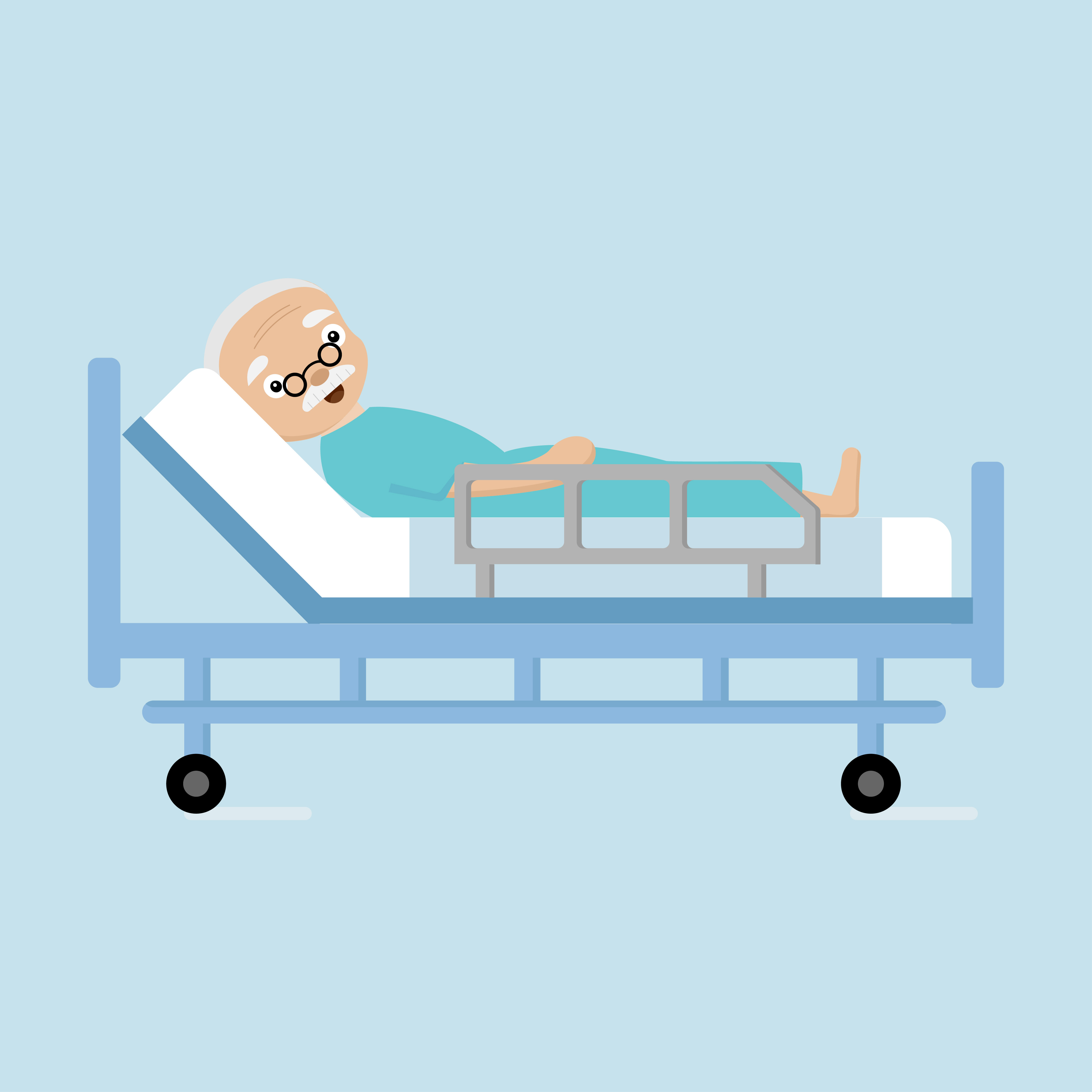 Man In Hospital Bed Clipart