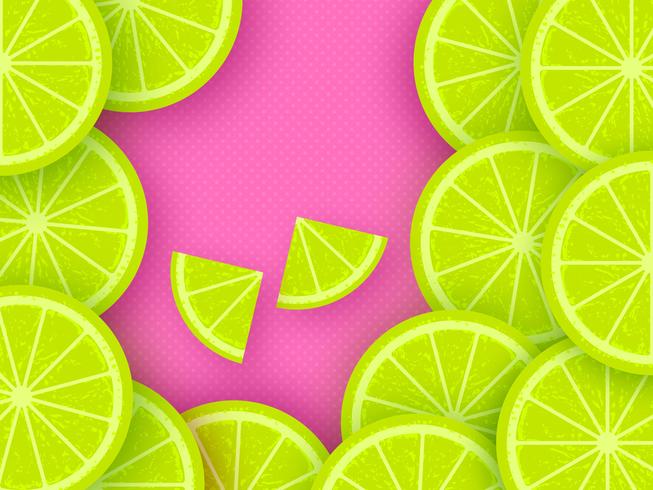 Lime Citrus Fruits Pop Background vector
