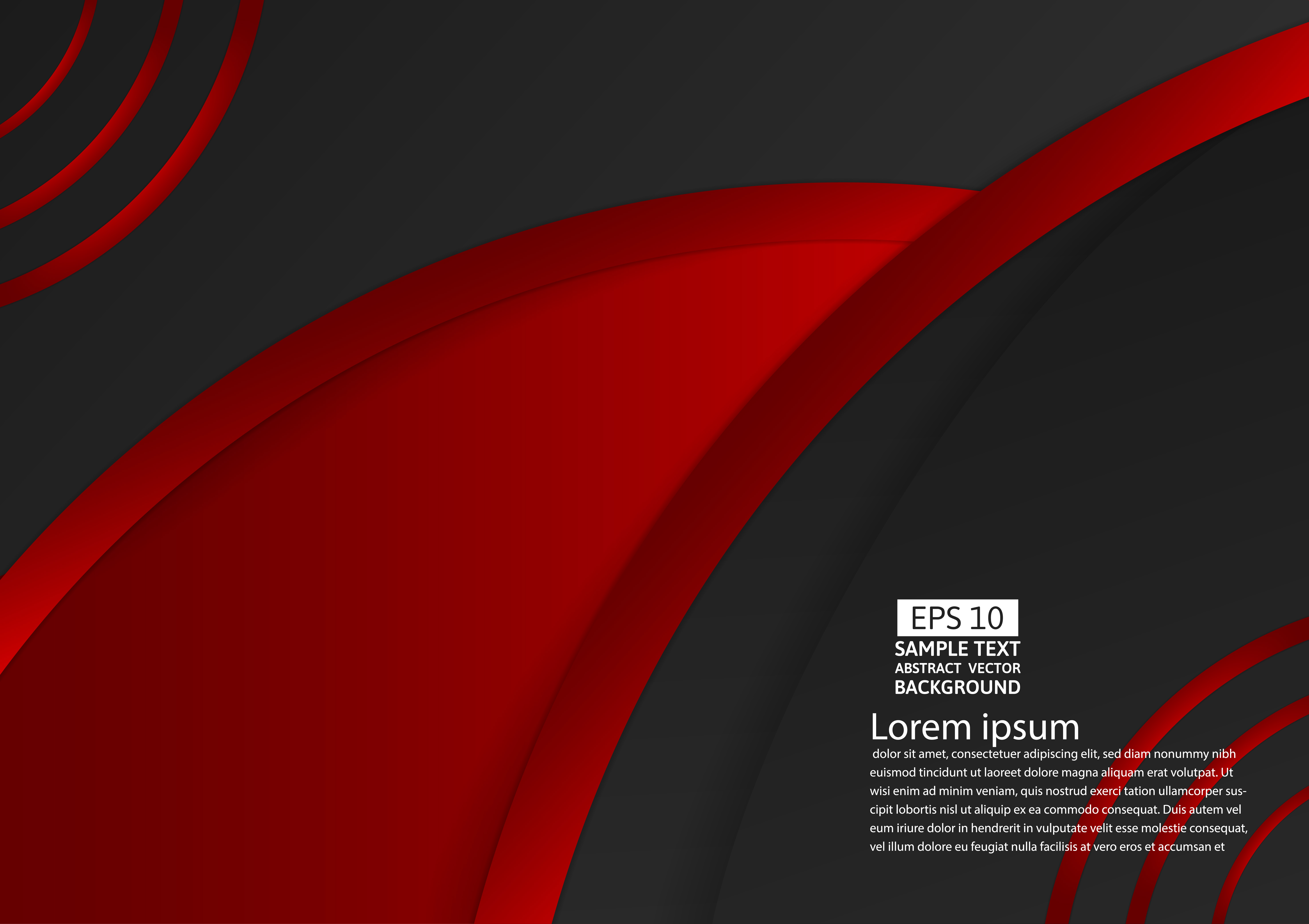 Red And Black Color Abstract Vector Background With Copy Space