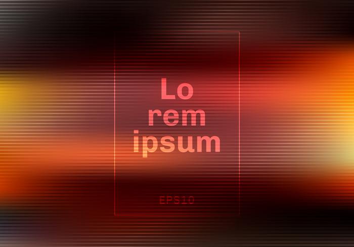 Abstract energyred and yellow color light horizontal on dark background. Technology concept. vector