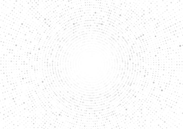Gray vector geometric circle abstract on white background. Dotted texture pattern in halftone style