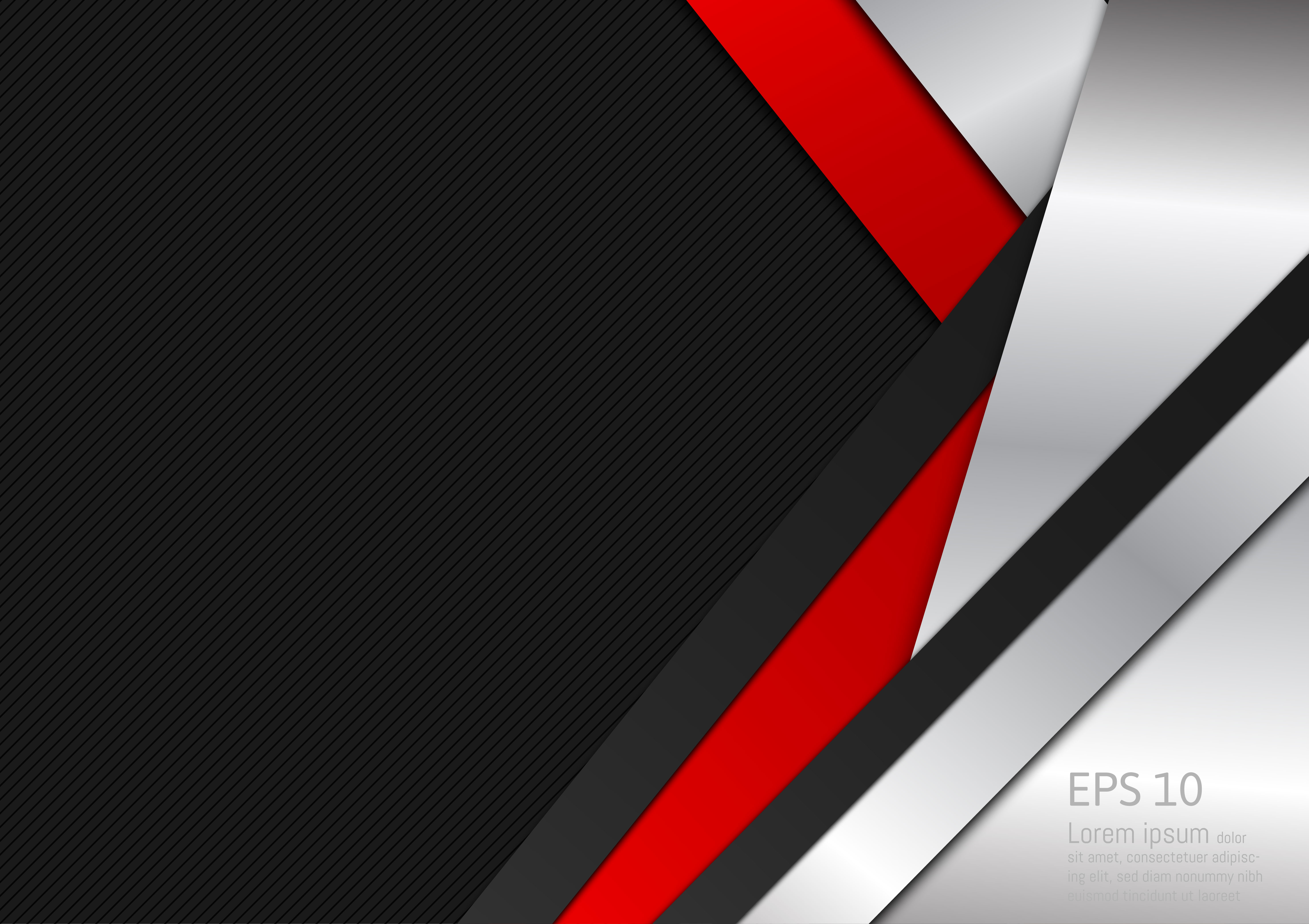 Abstract vector waves design red silver and black geometric texture