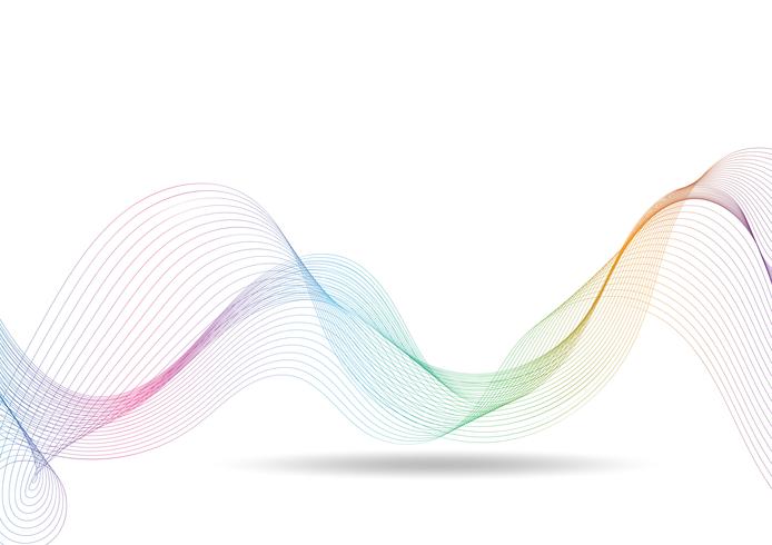 Vector rainbow waves lines gradient colorful on white background