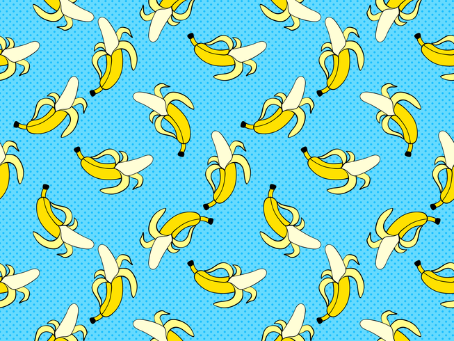 Fondo de vector de arte pop de plátano