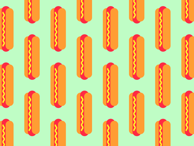 Hot Dog Seamless Vector Background