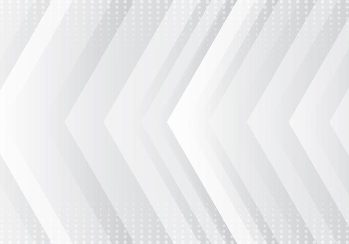 Abstract gradient gray and white arrows pattern technology futuristic concept background with halftone texture vector