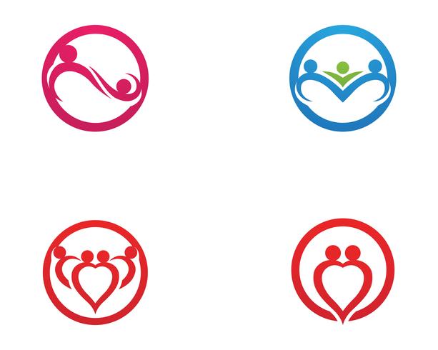family care love logo and symbols template vector