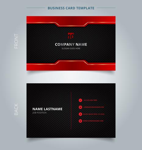 Namecard template technology red and black pattern background. vector