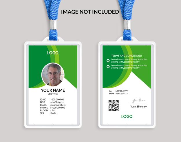 Green nice id card template 17 vector