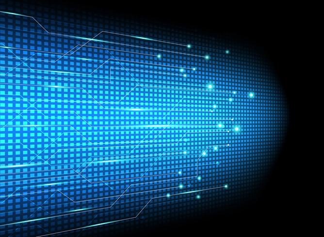 Transferencia de tecnología abstracta innovación de datos sobre fondo azul. vector