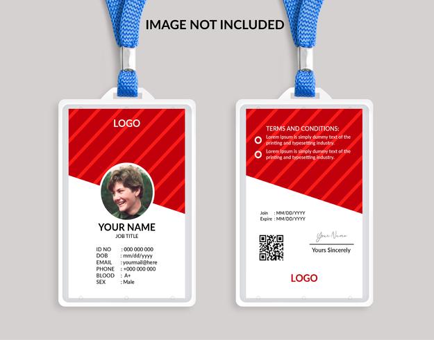 Red nice id card template 18 vector