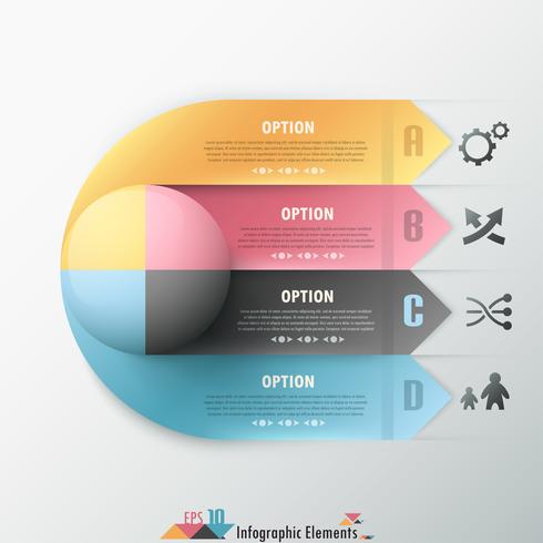 Banner infografía moderna opciones. vector