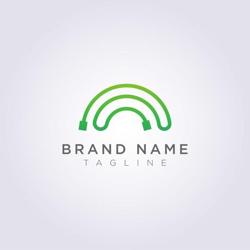 Design a wired logo with rainbow colors for your business or brand vector