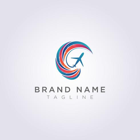 Logo Design Combined circular leaves with abstract shapes and planes for your Business or Brand vector