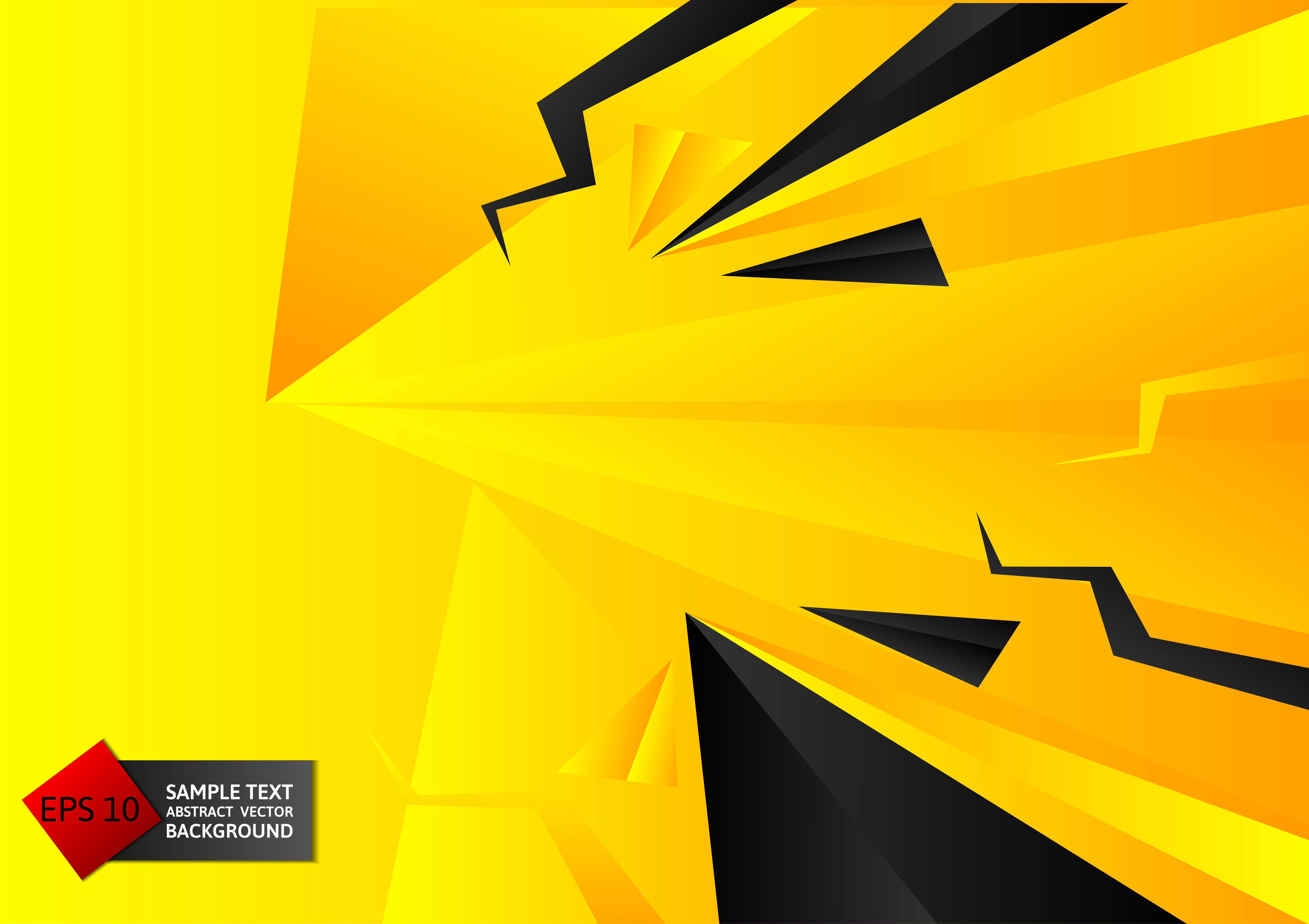 Abstract Geometric Black And Yellow Color Background With Copy