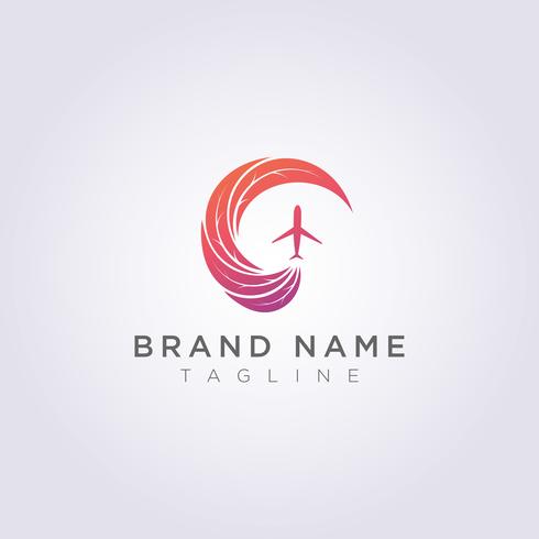 Logo Design Combined circular leaves with abstract shapes and planes for your Business or Brand vector