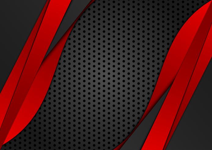 Fondo Geometrico Abstracto Color Rojo Y Negro Ilustracion
