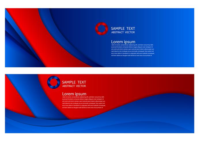 blue and red color geometric abstract background with copy space, Vector illustration for banner of your business
