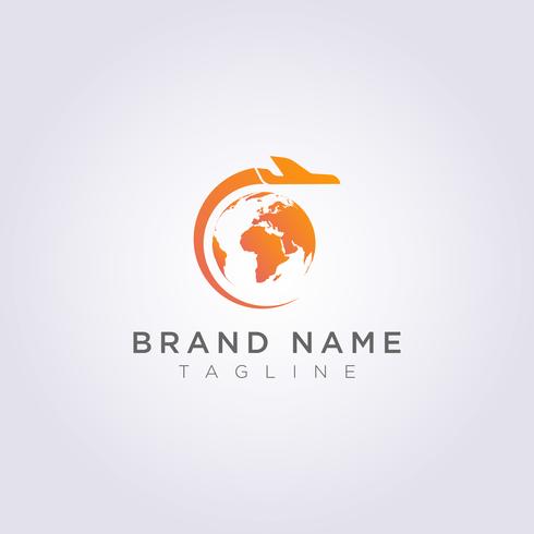 Logo Design incorporates earth circles with planes for your Business or Brand vector