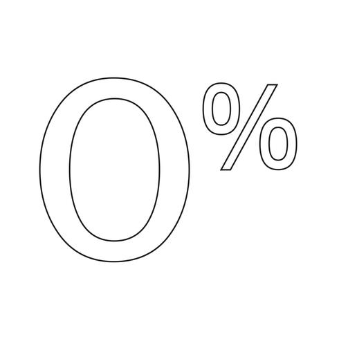 Zero percent sign icon vector illustration