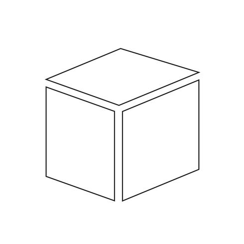 Ilustración de vector de icono de cubo