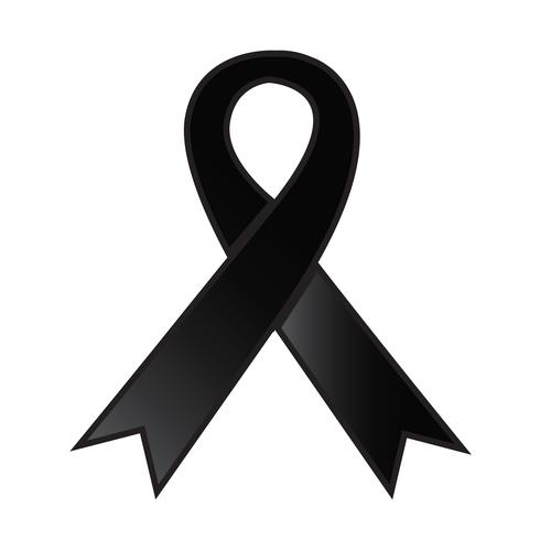 black ribbon icon Vector Illustration