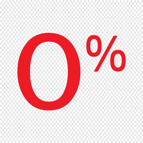 Ilustración de vector de icono de signo de porcentaje cero