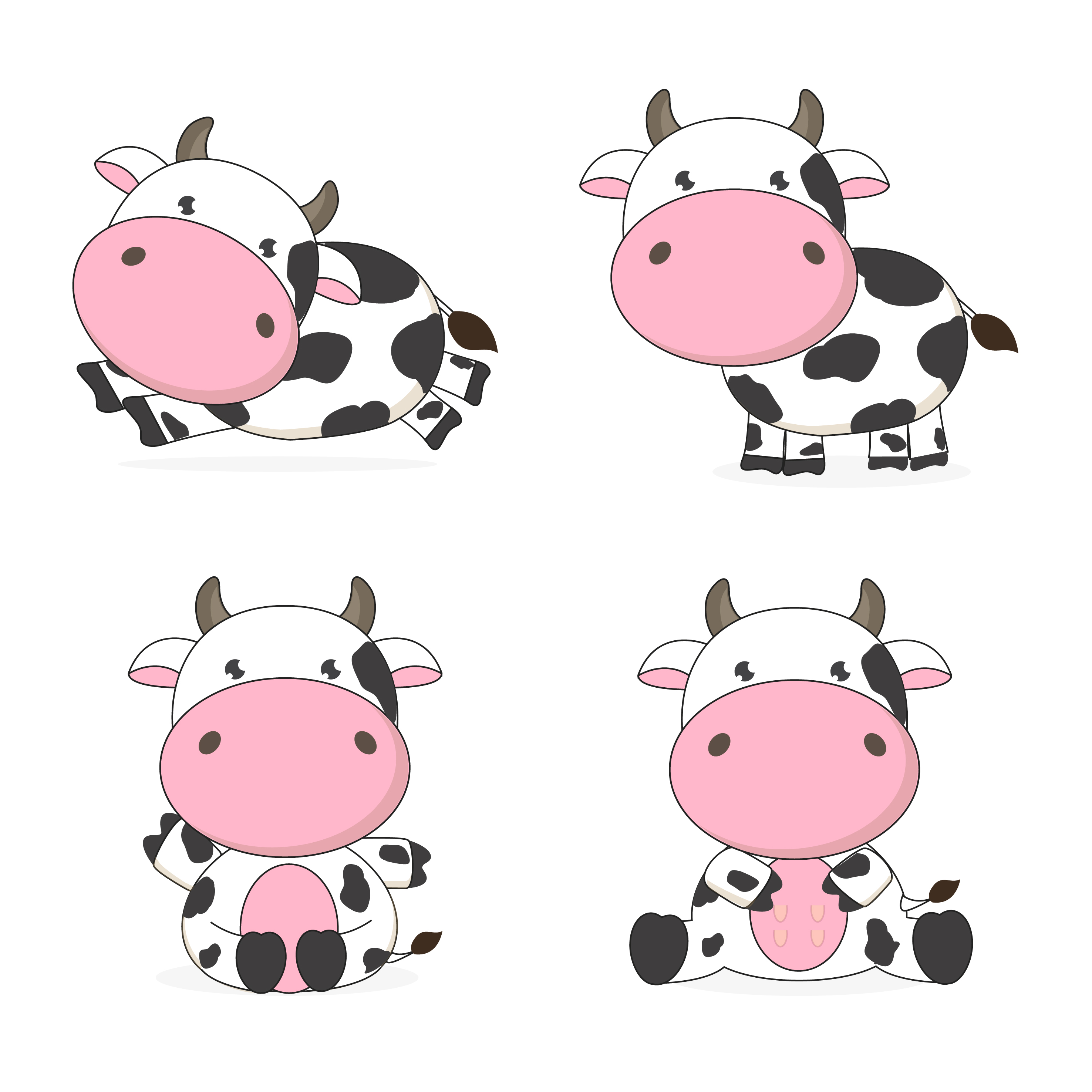  Cute  cow  cartoon  character vector illustration Download 