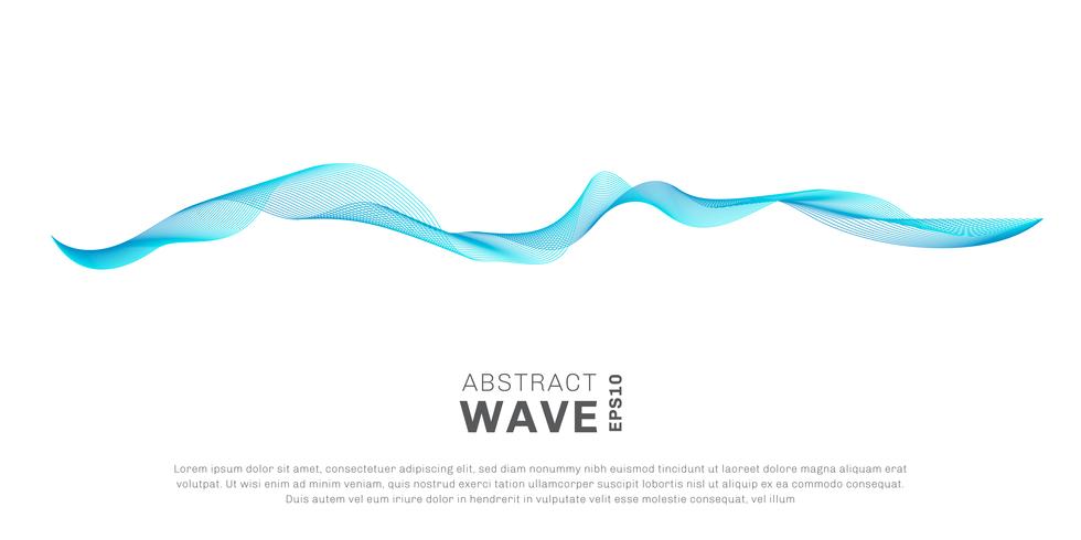 Abstract wave lines blue color flowing isolated on white background. You can use for design elements or separator in concept of modern, technology, music, science vector