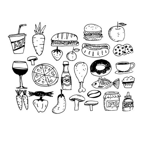 icono comida mano dibujar vector