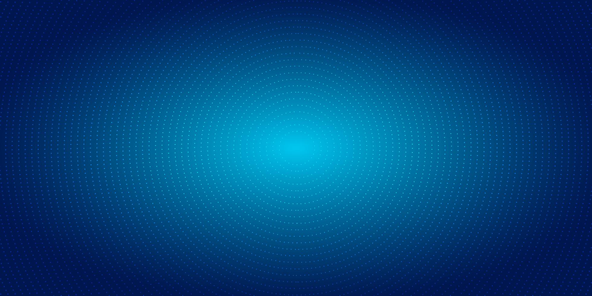 Abstract radial dots pattern halftone on blue gradient background