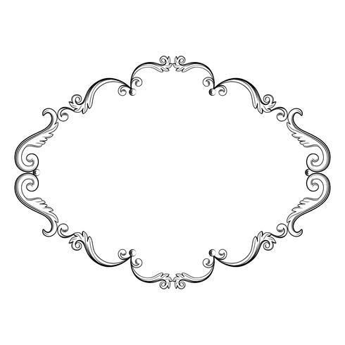 Ornamental vintage frame. Vector illustration in black and white colors ...