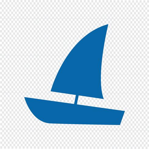 Ilustración de vector de icono de barco de vela