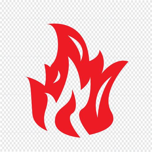Ilustración de vector de icono de llama de fuego