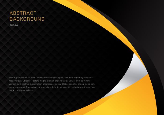 Template abstract yellow and black contrast corporate business curves background with squares pattern texture and copy space. You can use for cover brochure, poster, flyer, leaflet, banner web, etc. vector