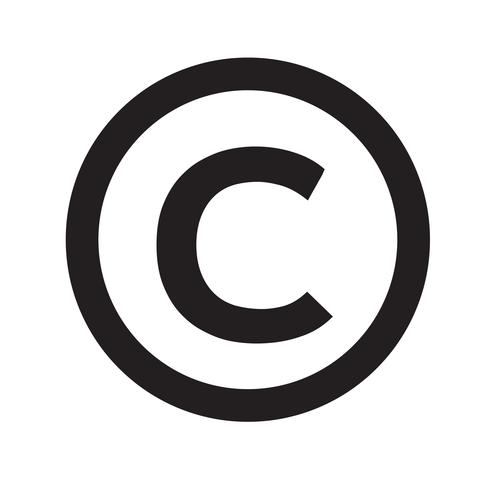 Ilustración de vector de símbolo de copyright icono