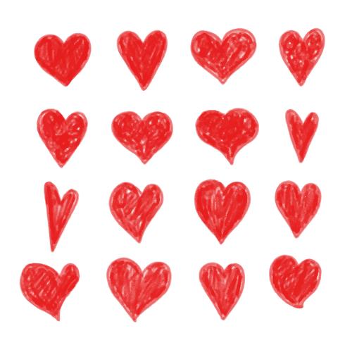 hand draw heart  icon vector