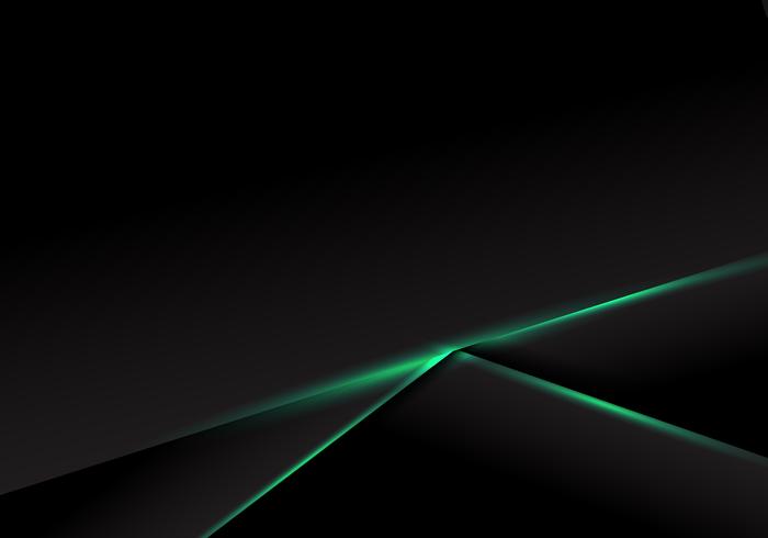 Disposición abstracta del marco del negro de la plantilla con la luz de neón verde en fondo oscuro. Concepto de tecnología futurista. vector