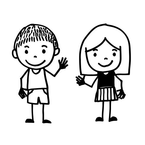 Dessin Animé Enfant Dessiné à La Main Telecharger