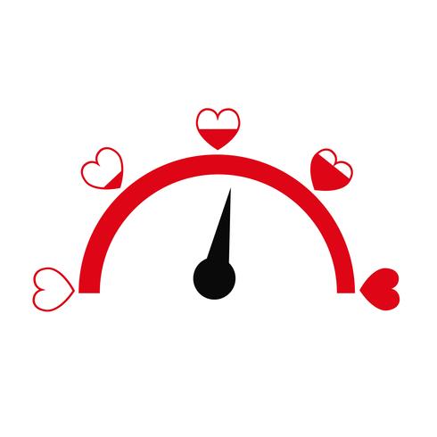 Idea de tarjeta de San Valentín Love meter vector