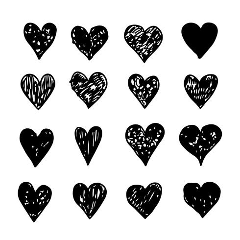 hand draw heart  icon vector