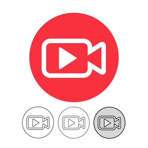 icono de cámara de video vector