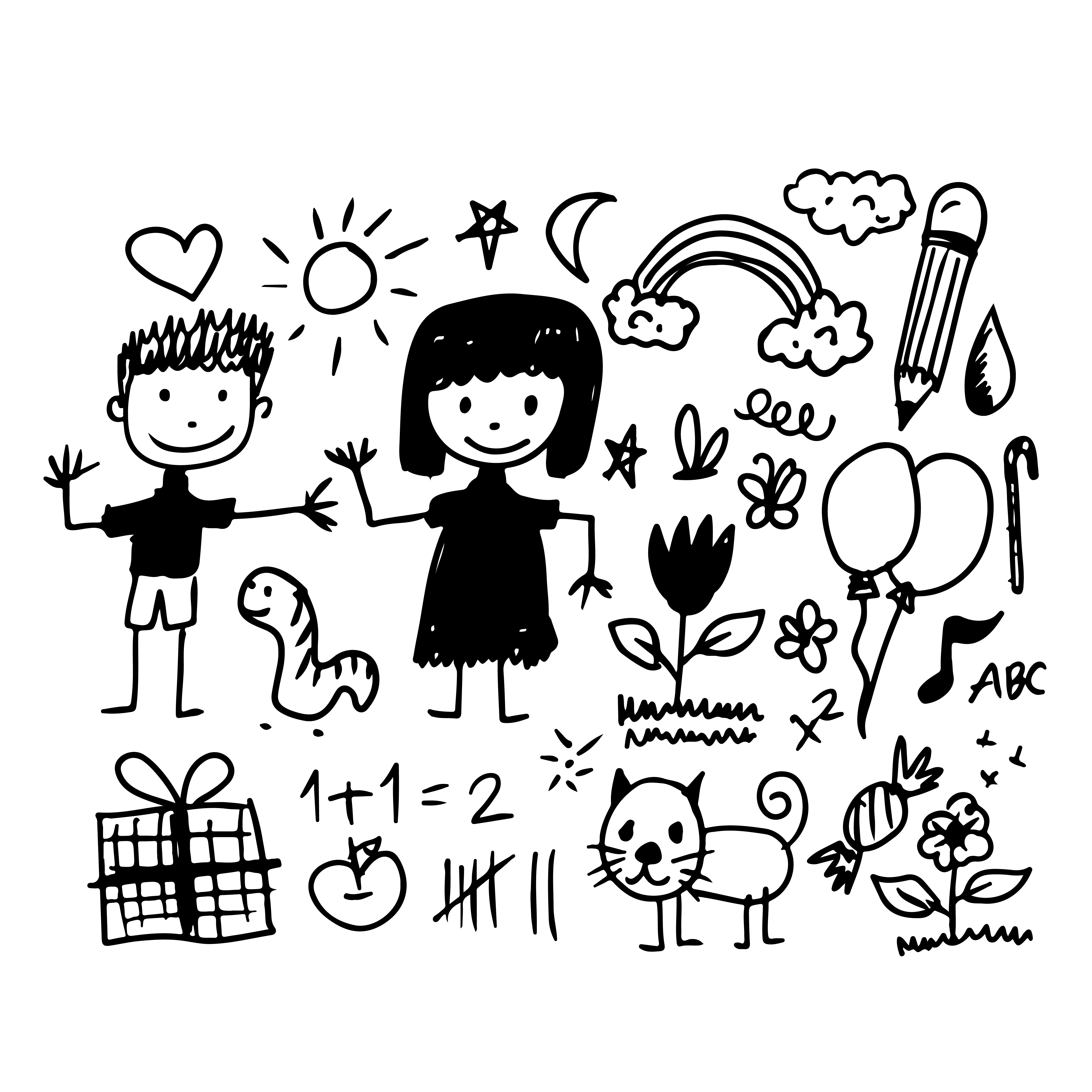 Children Hand Draw Doodle Icon 583064 Vector Art At Vecteezy