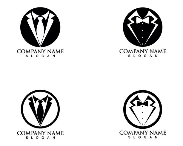 Tuxedo man logo and symbols black icons template vector