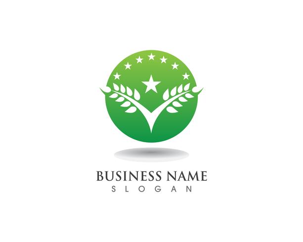  Tree green people identity card vector logo templat