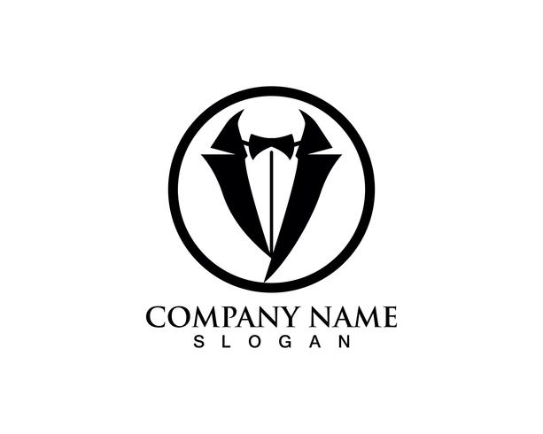 Tuxedo man logo and symbols black icons template vector